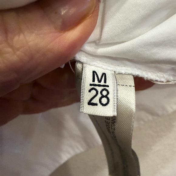 Uterque Women’s White Cotton Ruffle Normcore Top sz M - Picture 8 of 12